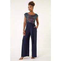 Roman Women's Sequin Bodice Cowl Neck Jumpsuit | Size: 18