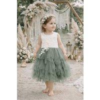 UK Flower Girl Boutique Girl's Boho Dreams Tutu Dress in Light Green | Size: 12-18 m