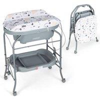 Costway Baby Changing Table with Bathtub Folding Infant Diaper Changing Nursery Station