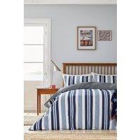 Helena Springfield 'Huntington Stripe' Cotton Duvet Cover Set in Blue | Size: Super King