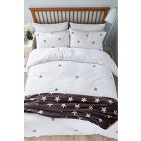 Helena Springfield 'Tufted Star Grey' Duvet Cover Set in White | Size: Double