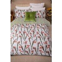 Ted Baker 'Wild Iris' Cotton Sateen Duvet Cover Set in White | Size: Super King