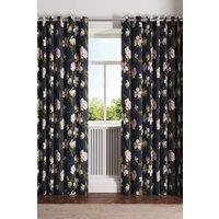 Ted Baker 'Opal Floral' Cotton Lined Curtains in Navy | Size: 228 cm width x 183 cm drop