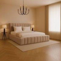 Desire Deco Kingston Modern Upholstered Bed Frame - Double, King, Super King in Beige | Size: Small Double