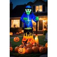 Living and Home 7ft Halloween Inflatable Witch Decorations with Build-in LED Lights
