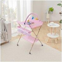 Multi-Functional Collapsible Baby Changing Table in Pink