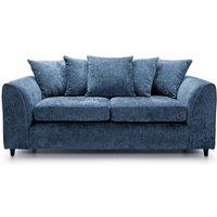 Furnishings For Less UK Monaco Chenille Fabric 3 Seater Sofa Scatter Back Curved Arm in Blue
