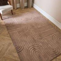 OHS Tufted Arches Rug Soft Floor Carpet Non Slip Area Mat in Brown | Size: 160 cm x 230 cm