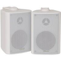 Loops Pair 3 2 Way Compact Stereo HiFi Speakers 60W 8Ohm White Mini Wall Mounted ABS