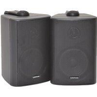 Loops Pair 3 2 Way Compact Stereo HiFi Speakers 60W 8Ohm Black Mini Wall Mounted ABS