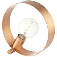 Loops Modern Sleek Table Lamp Light Brushed Copper Metal Hoop Shade Industrial Chic