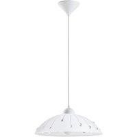 Loops Pendant Light Colour White Shade White Clear Satin Glass Crystal Bulb E27 1x60W