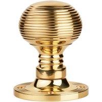 Loops PAIR Textured Rimmed Mortice Door Knob 52mm Dia Brass Beehive Handle in Metallics