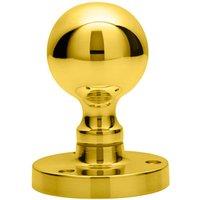 Loops PAIR Solid Ball Mortice Door Knob 45mm Diameter Polished Brass Door Handle in Metallics