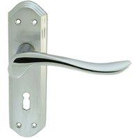 Loops PAIR Curved Lever on Sculpted Edge Backplate 180 x 48mm Satin/Polished Chrome