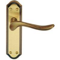 Loops PAIR Curved Handle on Sculpted Latch Backplate 180 x 48mm Florentine Bronze