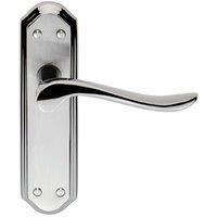 Loops PAIR Curved Lever on Sculpted Latch Backplate 180 x 48mm Satin/Polished Chrome