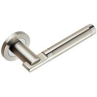 Loops PAIR Round Bar Handle on 52mm Round Rose Concealed Fix Polished Satin Steel in Metallics