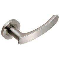 Loops PAIR Curved Handle with Rounded Ends Concealed Fix Round Rose Satin Steel in Metallics
