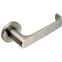 Loops PAIR Straight Bold Faced Safety Handle Concealed Fix Round Rose Satin Steel in Metallics