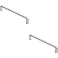 Loops 2x Rounded D Shaped Bar Handle 450 x 22mm Diameter Satin Anodised Aluminium