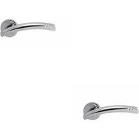 Loops 2x PAIR Arched Round Bar Lever with Ring Detailing Concealed Fix Polished Chrome