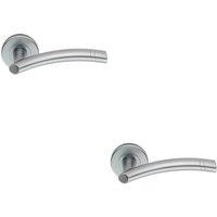 Loops 2x PAIR Arched Round Bar Handle with Ring Detailing Concealed Fix Satin Chrome