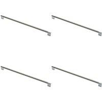 Loops 4x Keyhole Bar Pull Handle 460 x 14mm 448mm Fixing Centres Satin Nickel & Chrome in Metallics