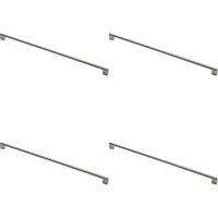 Loops 4x Round Bar Pull Handle 648 x 14mm 608mm Fixing Centres Satin Nickel & Steel in Metallics