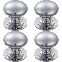 Loops 4x Victorian Round Cupboard Door Knob 42mm Dia Polished Chrome Cabinet Handle