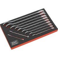 Loops 11pc Slim Handled Combination Spanner Set - 12 Point Imp Ring Open Head Wrench