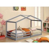 Comfy Living Ltd 3ft Wooden House Bed in Grey | Size: Single