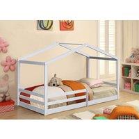 Comfy Living Ltd 3ft Wooden House Bed in White | Size: Single