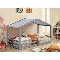 Comfy Living Ltd 3ft Wooden House Bed With Grey Tent | Size: Single