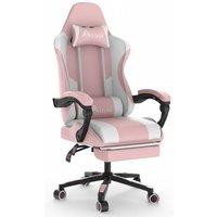Alivio Ergonomic Gaming Chair with Massage Lumbar Cushion in Pink