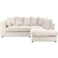 SquareBoxx Lennox Jumbo Cord Corner Sofa Right Hand Facing Chaise in Off-White