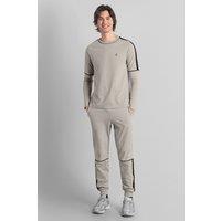Enorsia Men's Stretch Jersey Long Sleeve Tee & Jogger Set in Beige | Size: 2XL