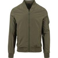 Build Your Brand Men's Bomber Jacket in Olive | Size: XL