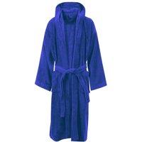 MyShoeStore Men's Hooded Bathrobe Terry Towel Robe in Royal