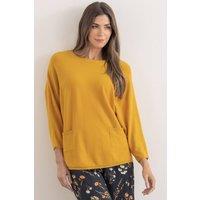 Klass. Women's Batwing Jumper in Mustard | Size: XL