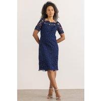 Klass. Women's Lace Bardot Dress in Midnight | Size: 10