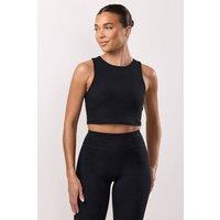 GYM KING Women's Peach Luxe High Neck Tank Black | Size: 12