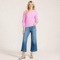 Lands' End Women's Petite Wide Leg Cropped Jeans, High Waisted in Indigo | Size: 14-16