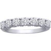 Jewelco London Women's 18ct White Gold 1.25ct Diamond 7 Stone Eternity Ring 4mm in Silver | Size: V