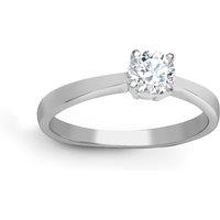 Jewelco London Women's Platinum 1ct Diamond Solitaire Engagement Ring in Silver | Size: G