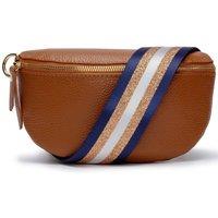 Elie Beaumont Women's Sling Bag Tan with Navy Copper Strap