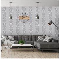 Living and Home 0.53x9.5m Geometric Non-Woven Wallpaper in Grey