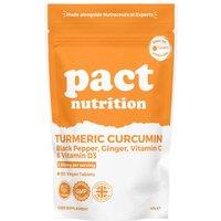 Pact Nutrition Turmeric with Black Pepper, Ginger, Vitamin D3 & C - 120 Vegan Tablets in Orange