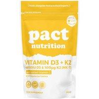 Pact Nutrition Vitamin D3 K2 4000iu + Vitamin K2 100mcg + Vitamin C - 120 Tablets in Yellow