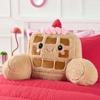 OHS Honey the Waffle Cuddle Cushion Novelty Reading Pillow in Brown